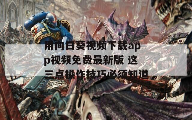 用向日葵视频下载app视频免费最新版 这三点操作技巧必须知道