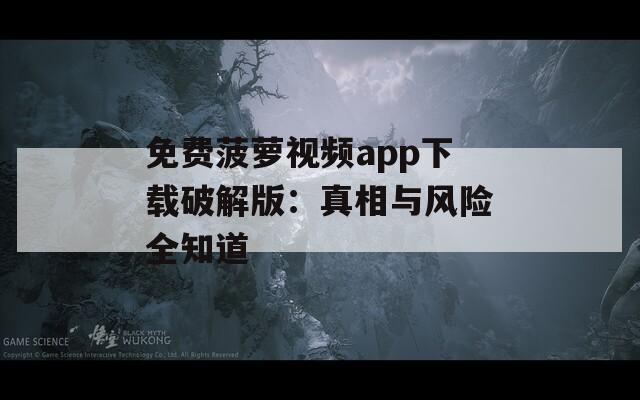 免费菠萝视频app下载破解版：真相与风险全知道